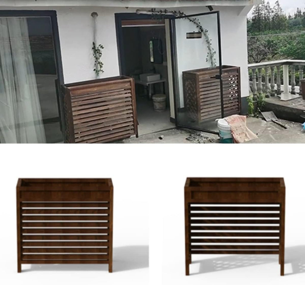  Housse De Protection Pour Climatiseur D'intérieur En Bois Massif, Support à Fleurs, Unité De Condensation, Cadre à Persiennes, écran De Confidentialité, Protection Contre Les Intempéries
