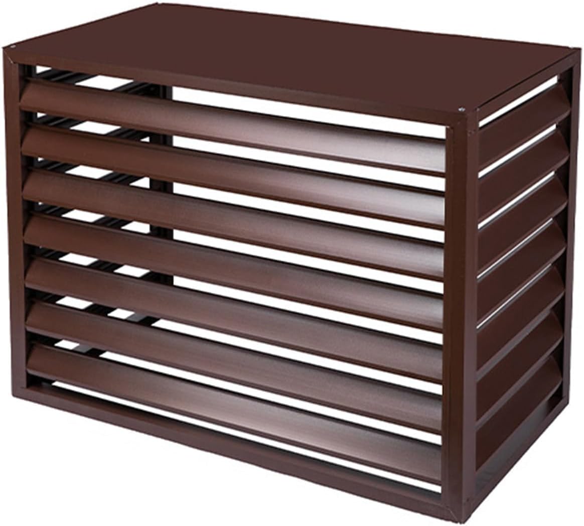 GENERIC Housse De Protection Extérieure En Aluminium Pour Climatiseur Central - Protection Contre Les Intempéries - Marron - 100 X 70 X 50 Cm