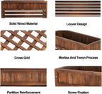  Housse De Protection Pour Climatiseur D'intérieur En Bois Massif, Support à Fleurs, Unité De Condensation, Cadre à Persiennes, écran De Confidentialité, Protection Contre Les Intempéries