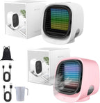 GENERIC Conditeur D'air Portable Et Humidificateur De Ventilateur Avec Veilleur LED, Réglages à 4 Vitesses, Refroidissement Rapide En 90 Secondes, Idéal Pour L'utilisation à La Maison Et Au Bureau, Conception