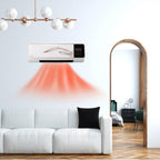  Luqeeg Climatiseur électrique, 2 En 1 Mini Chauffage Refroidissement Ventilateur Mural Climatiseur Avec Télécommande Refroidisseur D'espace Intérieur Pour La Maison, La Chambre, Le Salon (Prise UE)