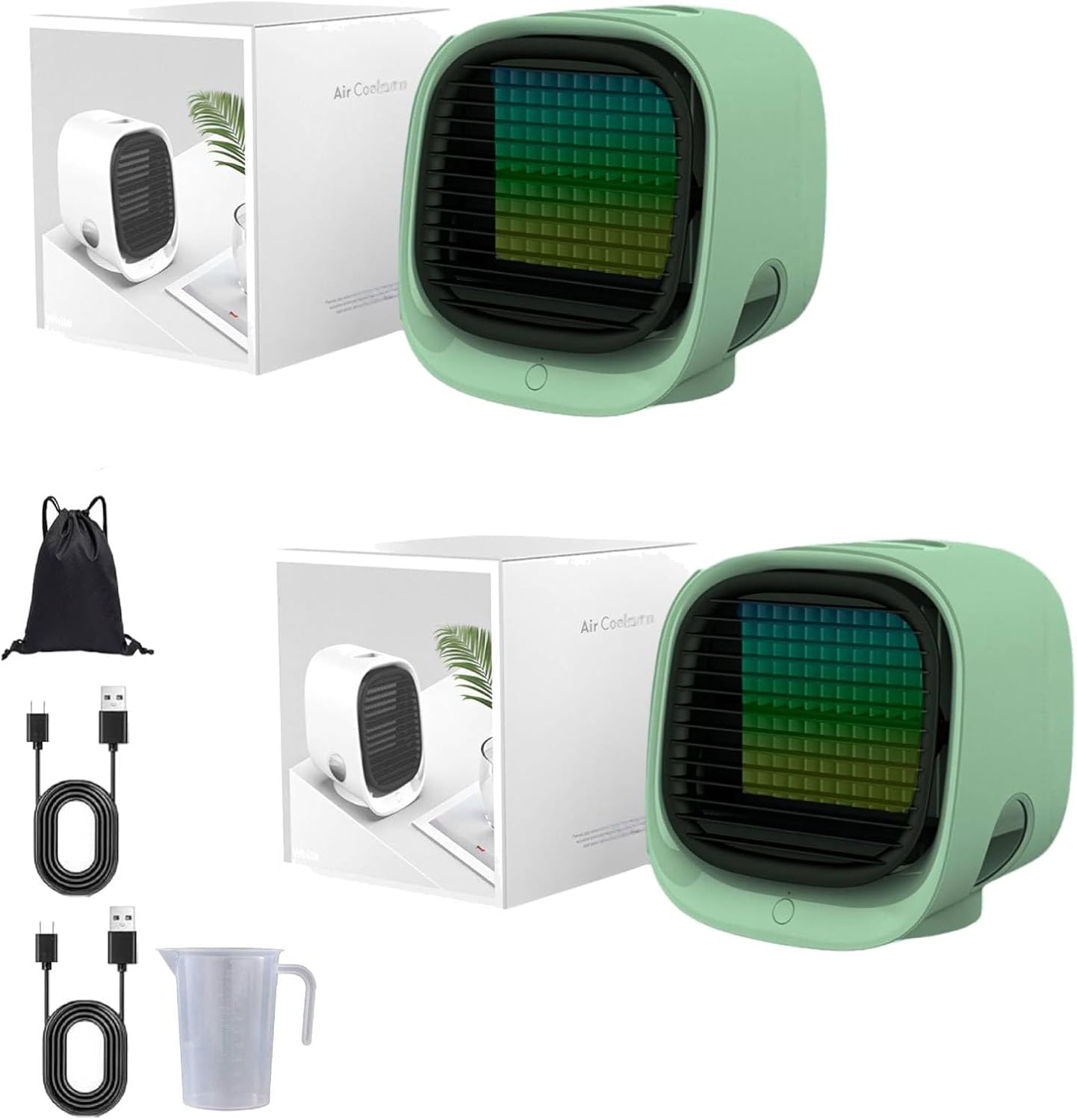 GENERIC Conditeur D'air Portable Et Humidificateur De Ventilateur Avec Veilleur LED, Réglages à 4 Vitesses, Refroidissement Rapide En 90 Secondes, Idéal Pour L'utilisation à La Maison Et Au Bureau, Conception