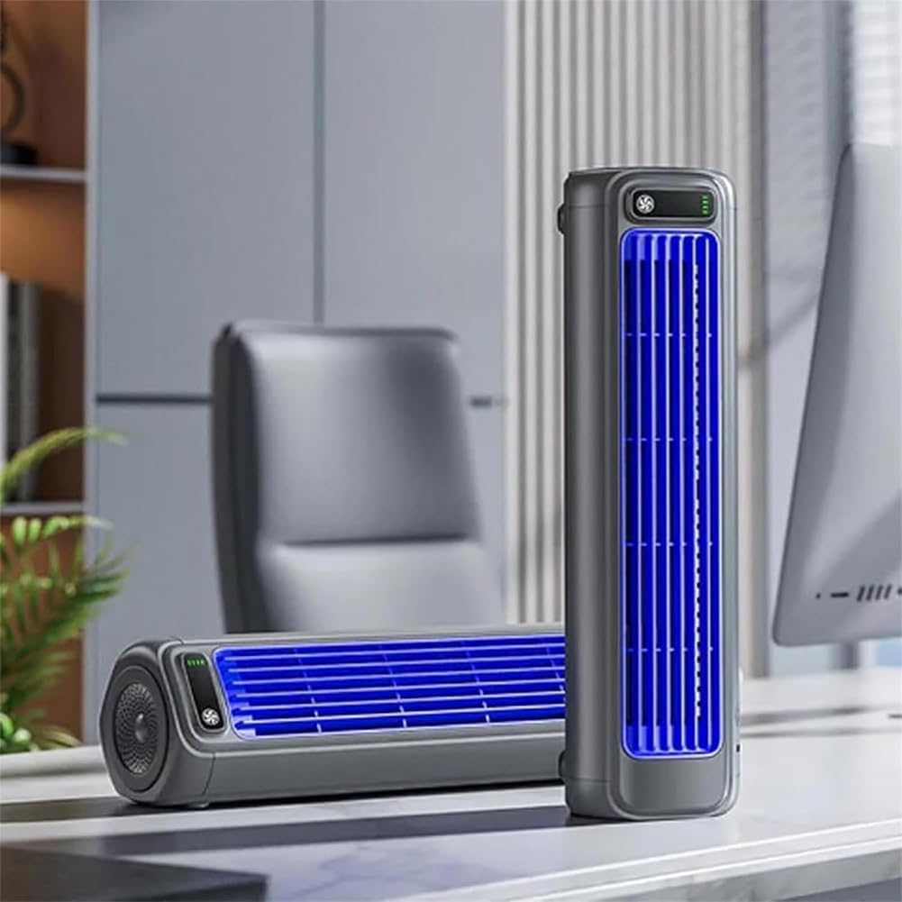 GENERIC ColdEez Cooling Ace, Colding Air Climating, Ventilateur De Refroidisseur D'air Portable Avec 3 Vitesses, Chargement USB, Ventilateur De Tour De Bureau Pour Bureau, Chambre à Coucher, Cuisine Gray