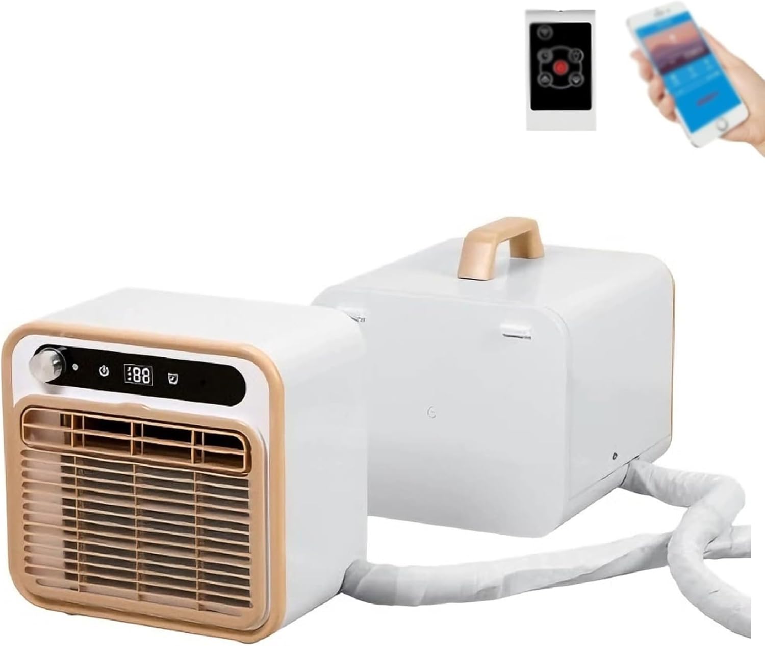  Mini Climatiseur Portable, Système De Refroidissement Silencieux De 5000 BTU, Sans Kit De Fenêtre, Télécommande Tactile, Fonction Minuterie, Idéal Pour La Maison Et La Chambre.