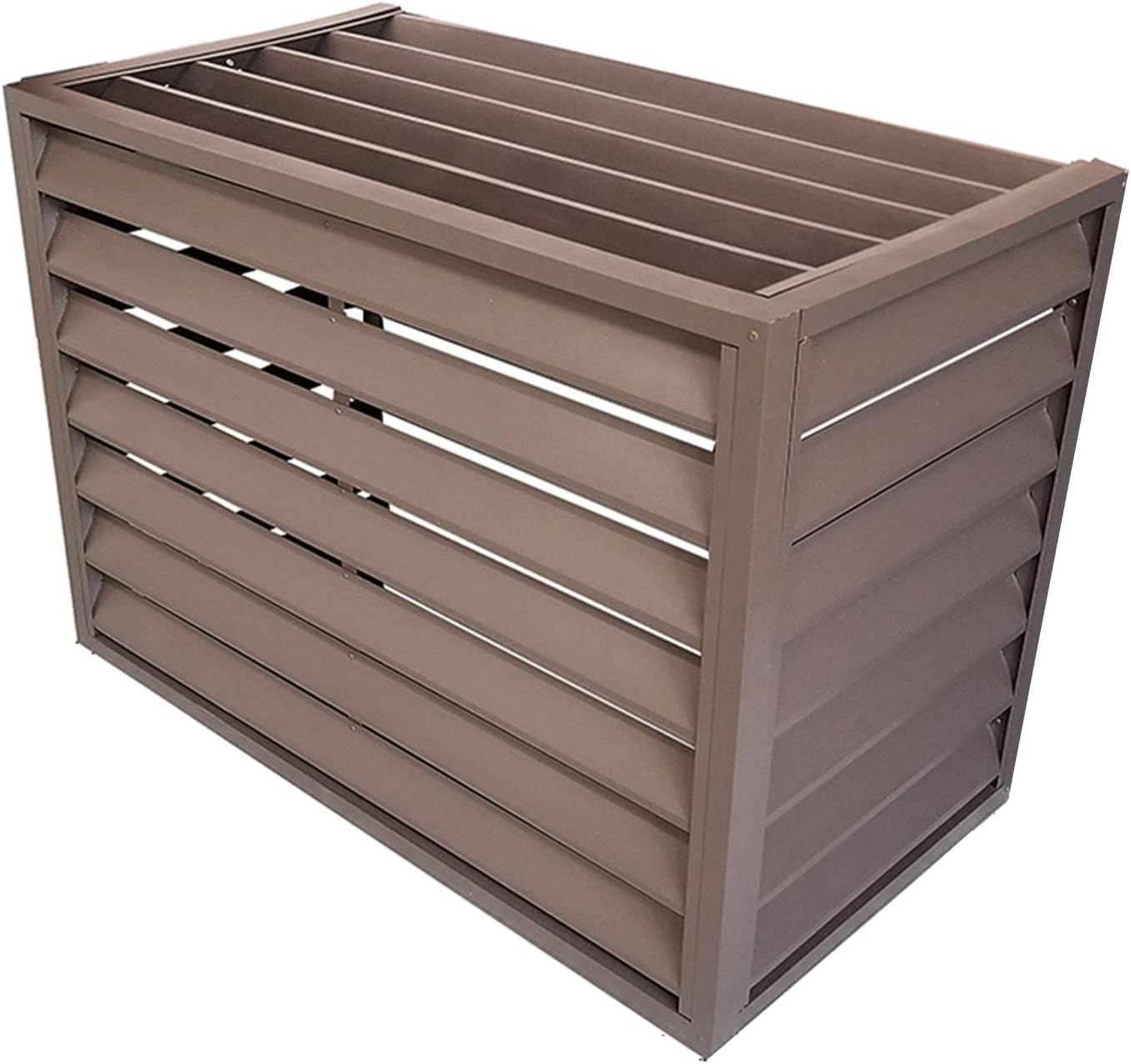  Housse De Protection En Aluminium Pour Climatiseur – Protection Pour Pompe à Chaleur Extérieure Et Intérieure Marron – Protection Pour Unités Extérieures – Clôture Décorative Pour CVC