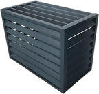 GENERIC Écran De Clôture Pour Climatiseur Extérieur – Volets En Alliage D'aluminium Et Support De Plantes Anti-corrosion Pour Unité De Climatisation – Noir Taille 1,5