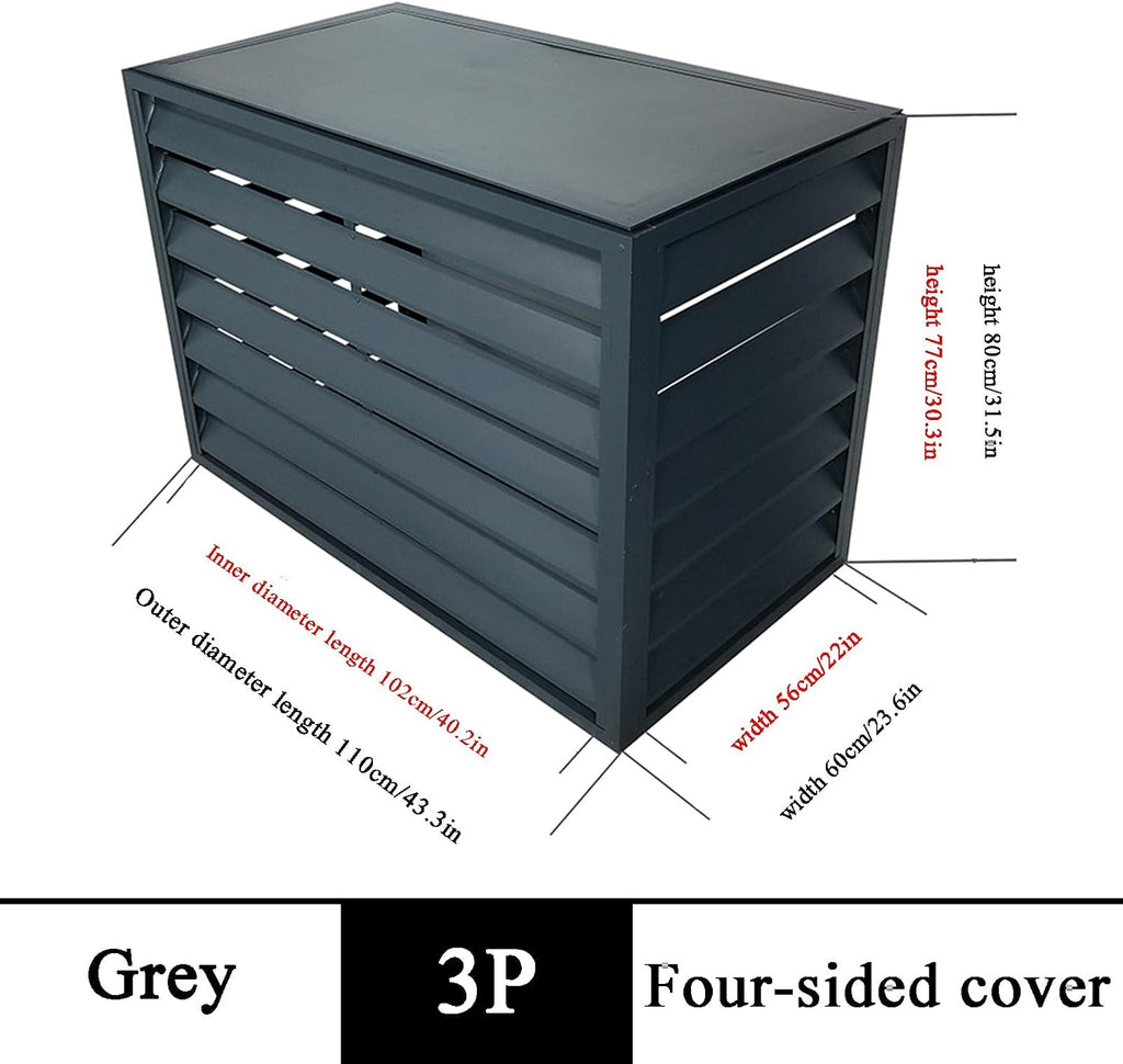 GENERIC Housse De Climatiseur Extérieur En Alliage D'aluminium Durable Et Couvercle De Poubelle - Parfait Pour Les Patios, Terrasses, Restaurants, Cafés - Résistant Aux Intempéries, Design élégant (couleur