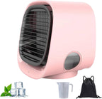 GENERIC Conditeur D'air Portable Et Humidificateur De Ventilateur Avec Veilleur LED, Réglages à 4 Vitesses, Refroidissement Rapide En 90 Secondes, Idéal Pour L'utilisation à La Maison Et Au Bureau, Conception