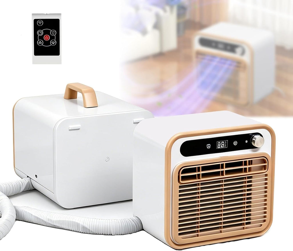  Climatiseur Portable, 1500W Refroidissement Silencieux Avec Flux D'air De 130m3/h, Minuterie 12H, Contrôle Tactile/à Distance/WiFi, Léger Pour Camion De Camping RV Chambre