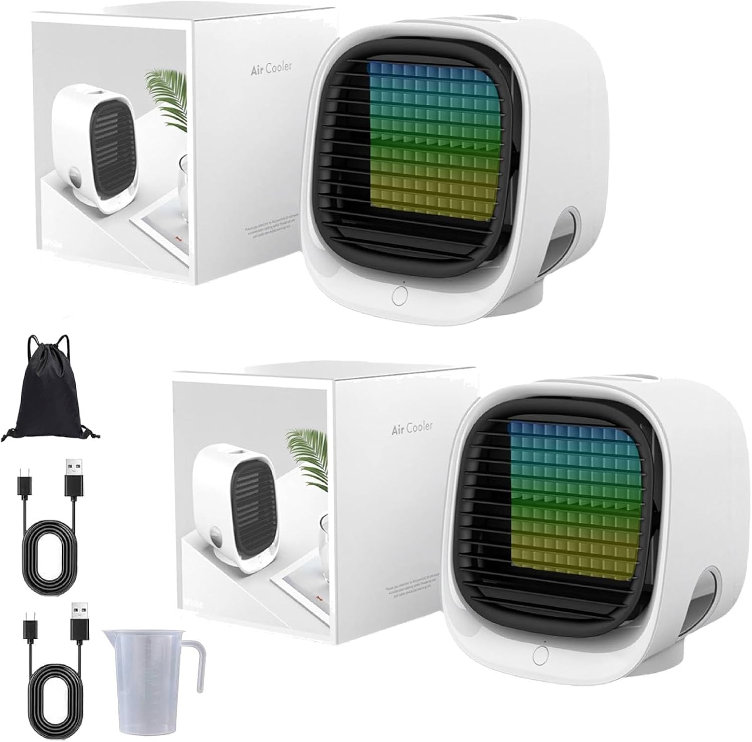 GENERIC Conditeur D'air Portable Et Humidificateur De Ventilateur Avec Veilleur LED, Réglages à 4 Vitesses, Refroidissement Rapide En 90 Secondes, Idéal Pour L'utilisation à La Maison Et Au Bureau, Conception