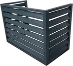 GENERIC Écran De Clôture Pour Climatiseur Extérieur – Volets En Alliage D'aluminium Anti-corrosion Et Support De Plantes Pour Unité Extérieure Noir Taille 2-3P (L1)