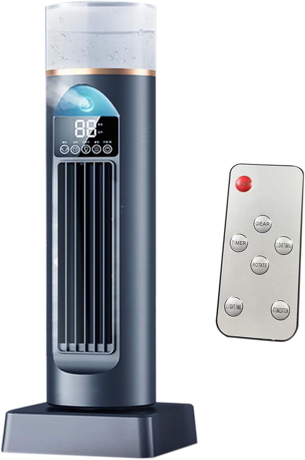 Genérico Ventilateur De Climatisation Oscillant Silencieux Sans Pale Avec Télécommande, Ventilateur Colonne Rafraîchisseur D'air 6 Vitesses Avec Humidificateur, Grand Réservoir D'eau, Refroidisseur Portable