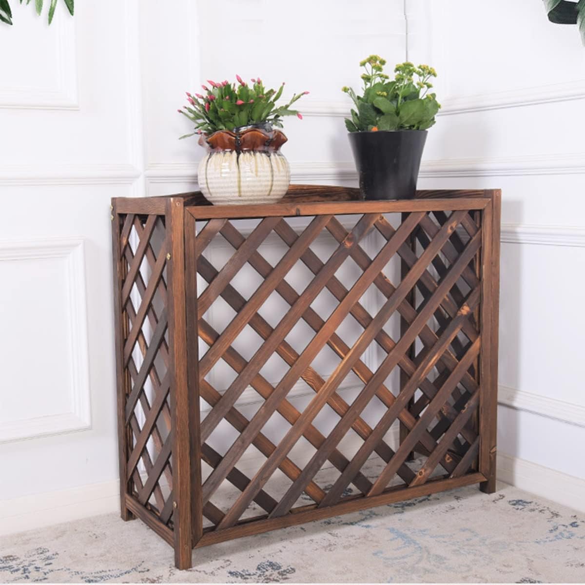 GENERIC Housse De Protection Pour Climatiseur Extérieur En Bois - Grille De Protection Antivol - 83 X 35,6 X 74,9 Cm (L X L X H) - Pour Poubelles Ou Unités De Climatisation - Résistante Aux Intempéries
