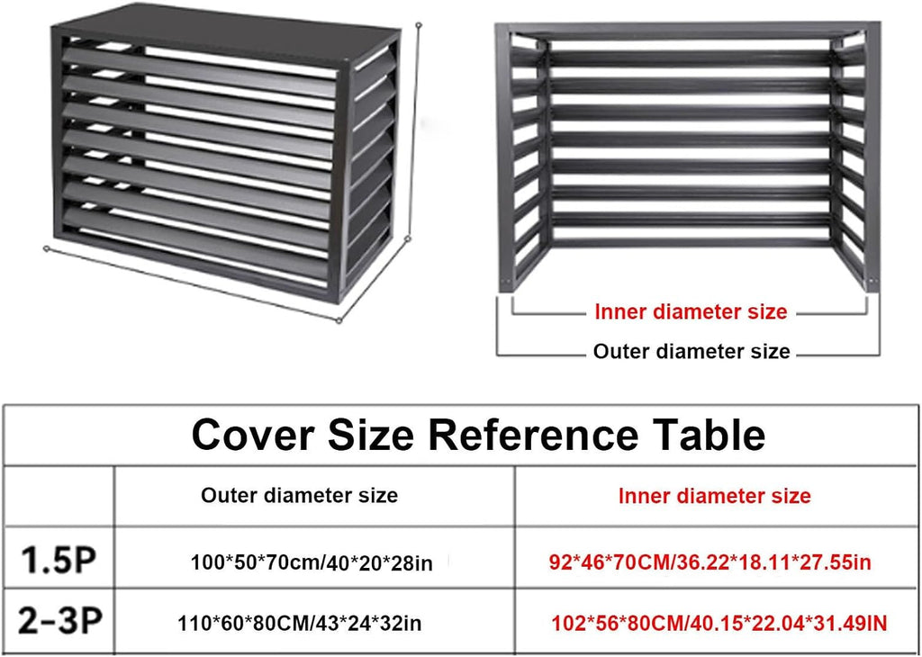 Housse En Aluminium Pour Climatiseur – Protection Hivernale Extérieure Pour Pompes à Chaleur Et Unités De Climatisation – Protection Résistante Aux Intempéries – Utilisation En Intérieur/extérieur