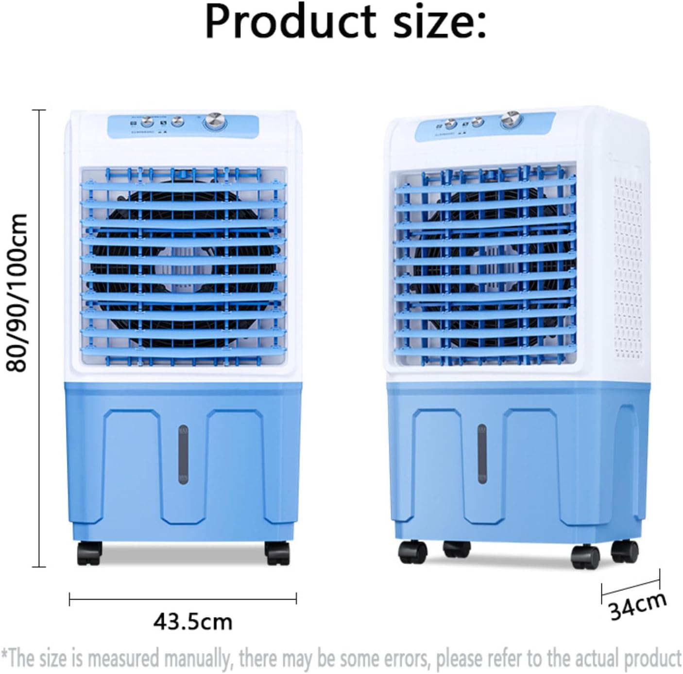 GENERIC Refroidisseur D'air Portable Avec Grand Réservoir D'eau, 3 Vitesses Et Télécommande.Calme 36dB, 120 ° Pivot, Rouleaux Et Poignée.Idéal Pour La Chambre, Le Bureau Et La Terrasse.Brise Fraîche Sans Tuya