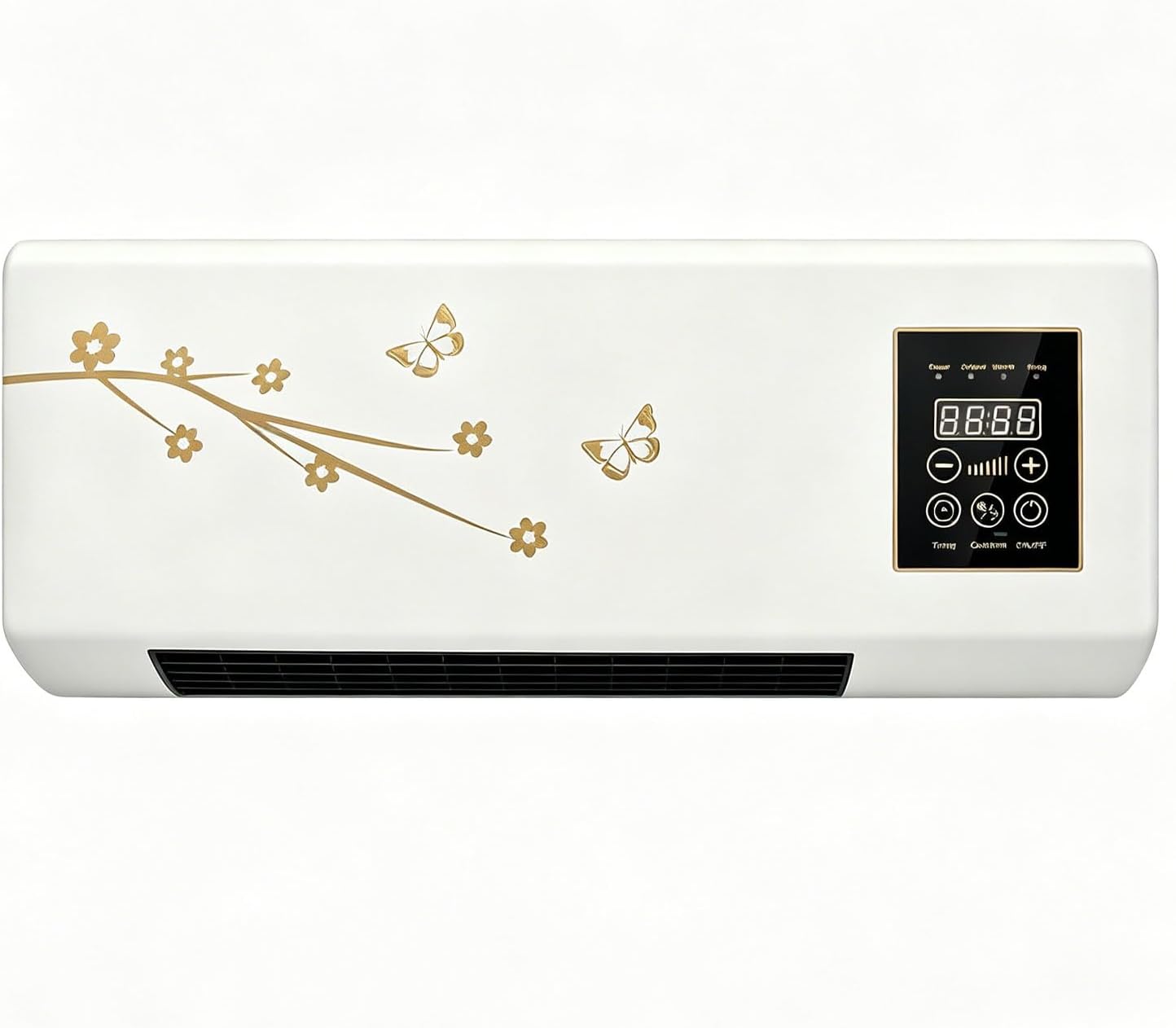  2000W 2-in-1 Portable Wall Mounted Air Conditioner, Mini Wall Mounted Air Conditioner, Fast Cooling And Heating, 8 Hours Timer For Home And Office,Gold Flower