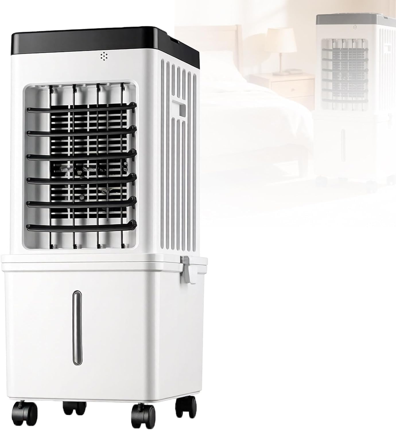 GENERIC Refroidisseur D'air évaporatif Portable Avec Télécommande, Réservoir 10L, Ventilateur Basse énergie à 3 Vitesses Pour Bureau De Chambre à Coucher, Humidificateur De Brive Mobile Silencieux Avec Minute