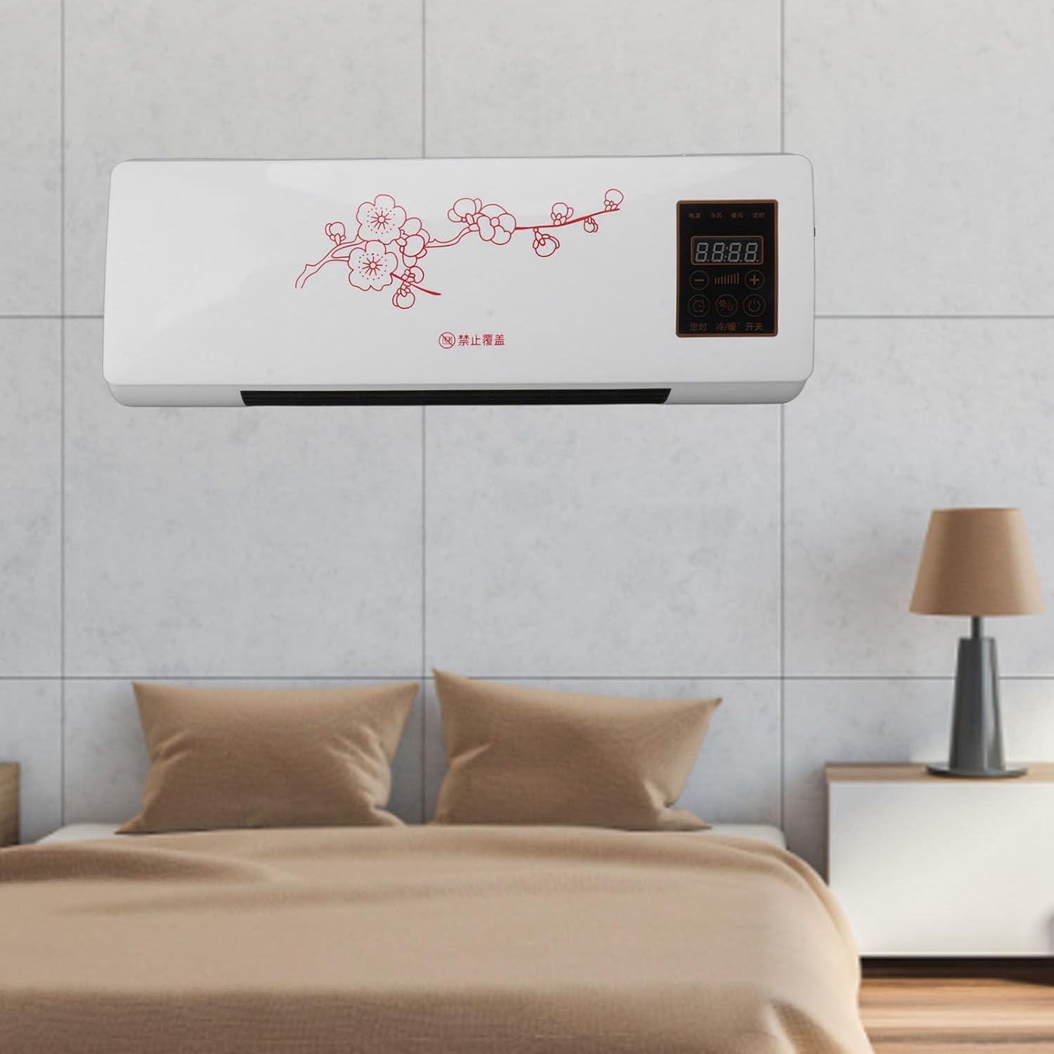  YUYTE Climatiseur Chauffant, Prise UE Polyvalente 220 V Portable à Faible Bruit Mural Refroidisseur D'air Avec Télécommande Pour Maison Salle De Bain Chambre Salon