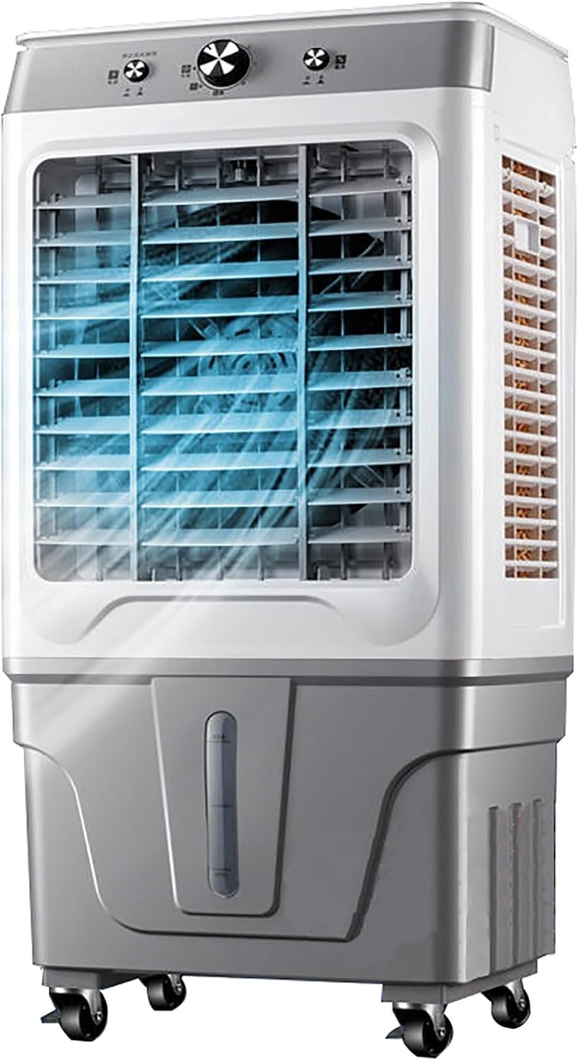 GENERIC Refroidisseur D'évaporation Commercial, Ventilateur De Marais à 3 Vitesses Avec 120 Oscillation, Grand Réservoir Et Roues Pour L'usine, Restaurant, Bureau.Refroidissement Efficace, Fonctionnement Calm