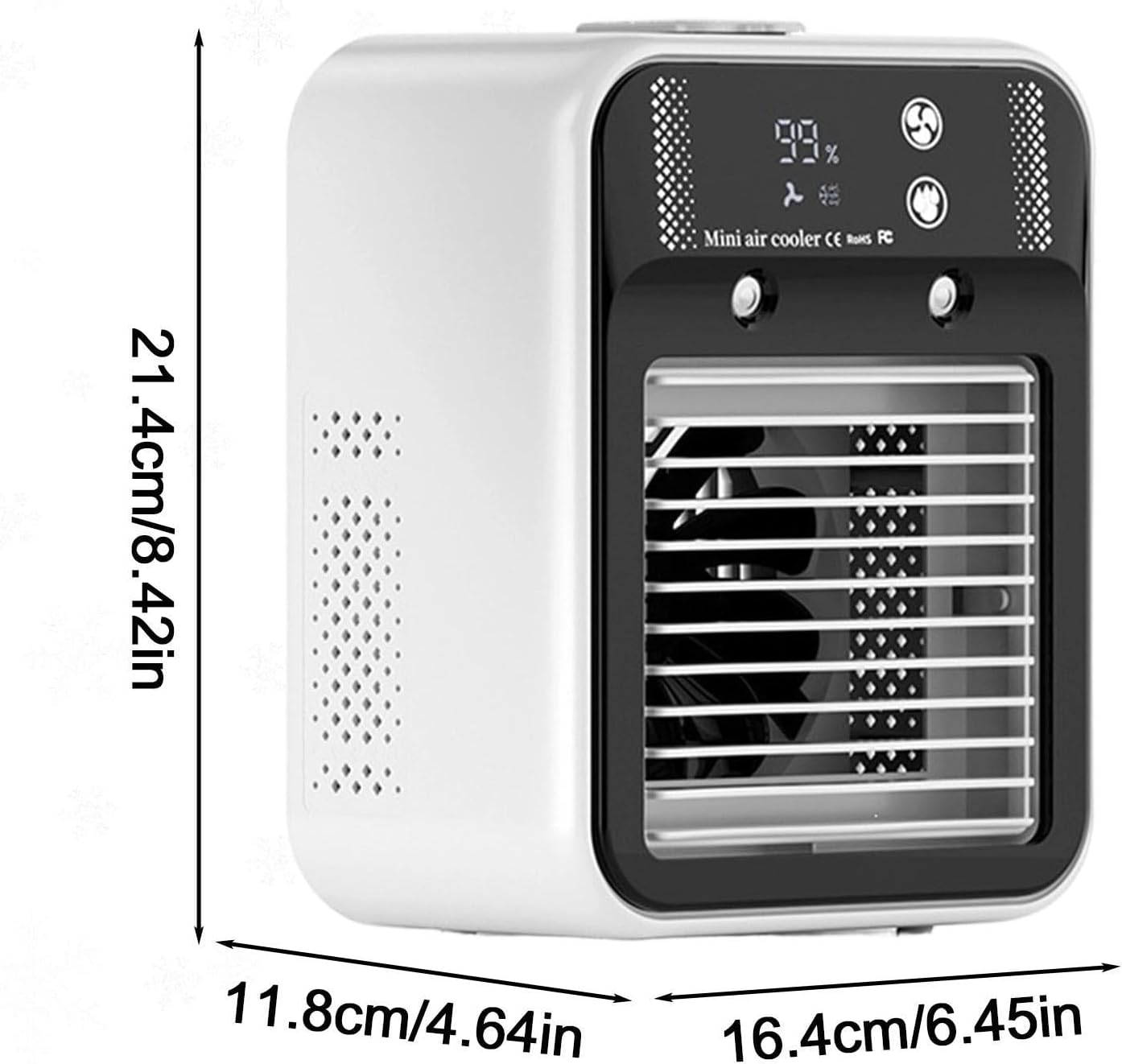 Climatiseur D'air Portable | Mini Rafraîchisseur Personnel 2 Vitesses,Réservoir D'eau 500 Ml Pour Maison Bureau Extérieur,Idéal