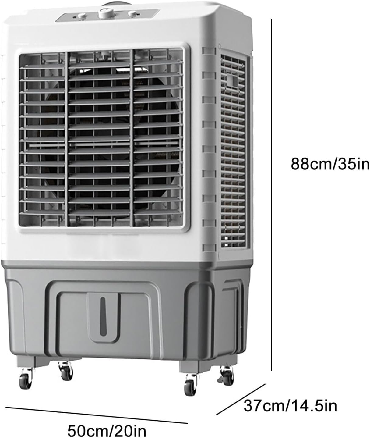 GENERIC Climatiseur Mobile Industriel, Purificateur D'air Par évaporation 50 L/55 L, Climatiseur Portable 3 En 1 Avec 4 Compartiments à Glace - Ventilateur Refroidisseur D'eau Po