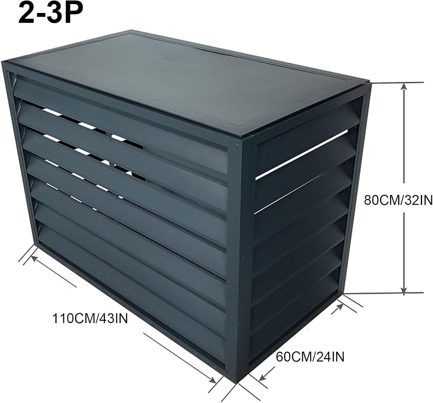  Housse En Aluminium Pour Climatiseur – Protection Complète En Hiver Pour Unités Extérieures, Bouclier Robuste Et Résistant Aux Intempéries, Utilisation En Intérieur/extérieur, Finition Plate Grise