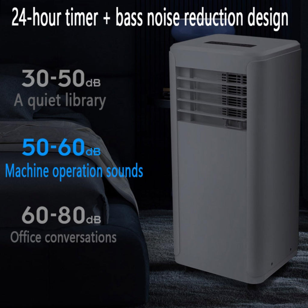  Climatiseur Portable, Unité Intelligente AC Silencieuse Avec Déshumidification, Mode Veille, Télécommande, Minuterie 24H, Ventilateur De Refroidissement D'oscillation De 120 ° Pour Le Bureau De Chambr