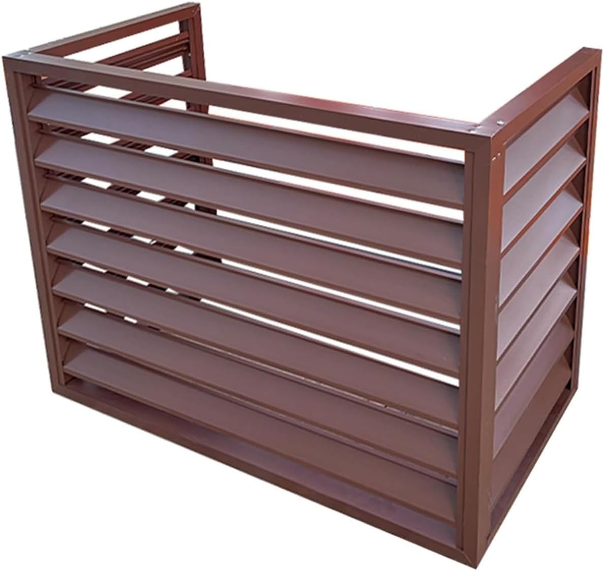 GENERIC Housse De Protection En Aluminium Pour Climatiseur – Clôture D'intimité Pour Pompes à Chaleur Et Unités De Climatisation – Marron – Sans Dessus – 210 X 60 X 80 (2-3P) – Protection Résistante Aux