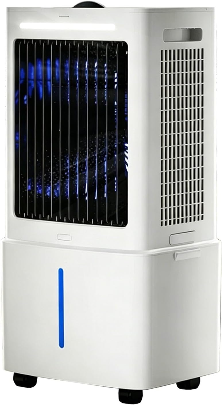  Climatiseur Évaporatif Portable 25L, Refroidisseur D'Air 3-en-1 Avec Télécommande, Écran Tactile, 3 Vitesses, Oscillation Automatique, Minuterie 12H, Silencieux 80W Pour Maison Bureau Chambre