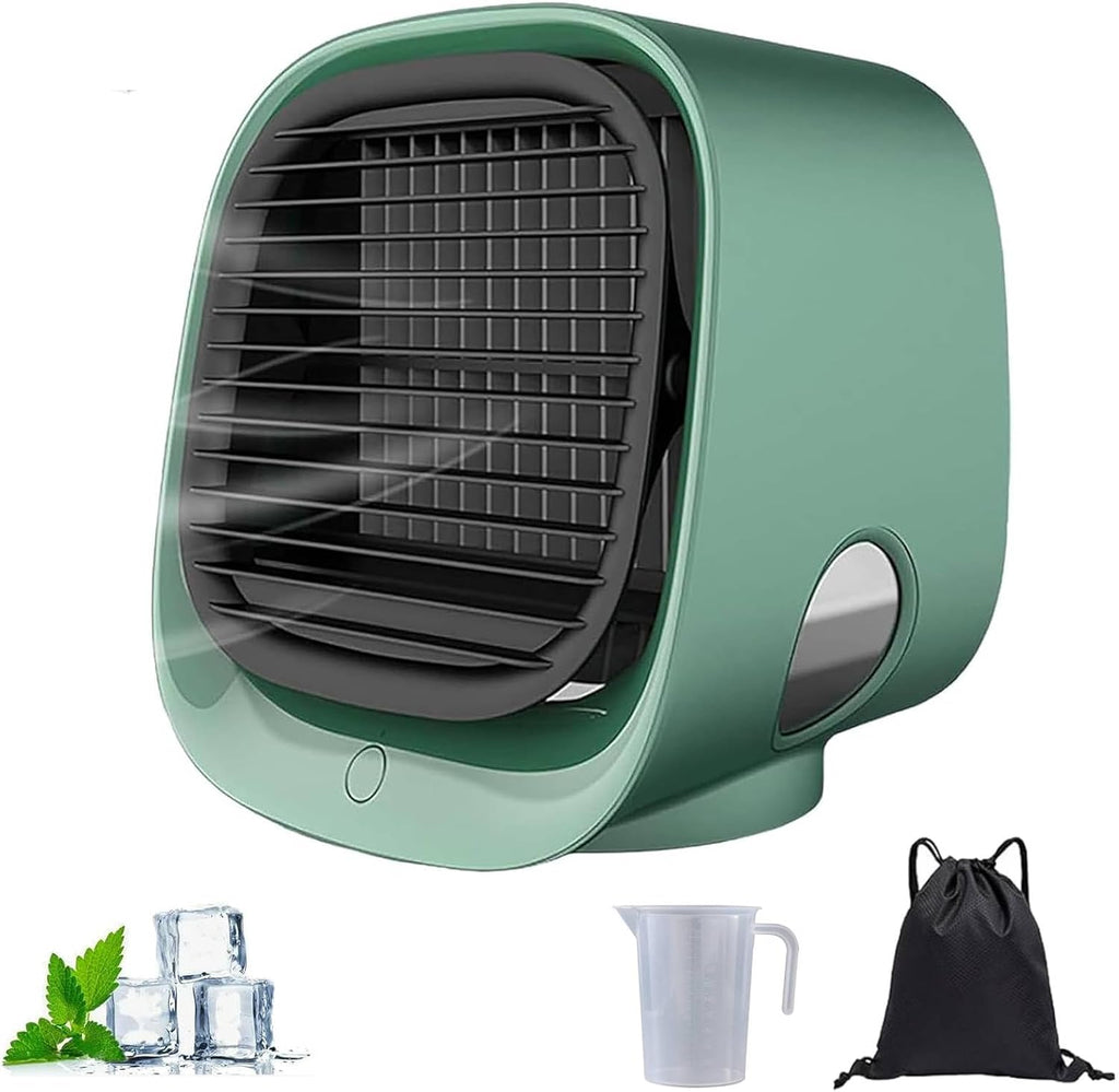 GENERIC Conditeur D'air Portable Et Humidificateur De Ventilateur Avec Veilleur LED, Réglages à 4 Vitesses, Refroidissement Rapide En 90 Secondes, Idéal Pour L'utilisation à La Maison Et Au Bureau, Conception