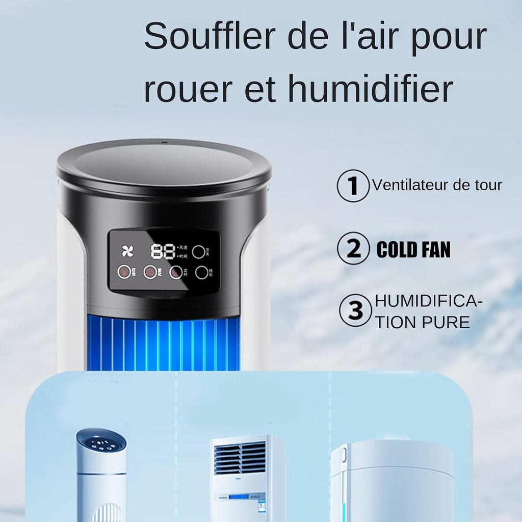  Ventilateur Climatiseur | Ventilateur Personnel Portable Rafraîchisseur D'Air | Vitesses Réglables - Réservoir 300ml - Silencieux Pour Bureau, Domicile Et Voyage