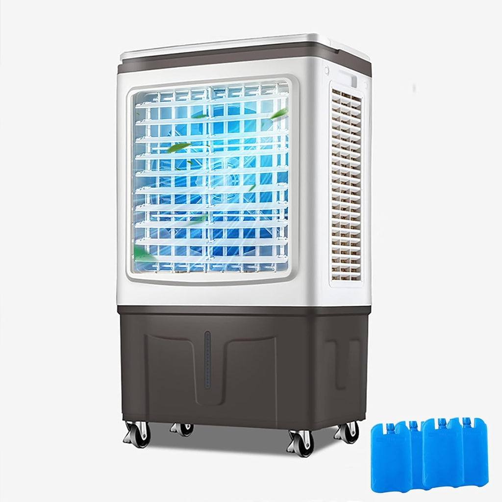 GENERIC Refroidisseur D'évaporation Commercial, Ventilateur De Marais à 3 Vitesses Avec 120 Oscillation, Grand Réservoir Et Roues Pour L'usine, Restaurant, Bureau.Refroidissement Efficace, Fonctionnement Calm