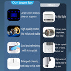 GENERIC Tower Fan Bedroom Evaporative Cooler 3 Vitesses LED Remote 12h Timer 80 Oscillation Calme Portable Climatiseur Unité Faible Puissance Pour Le Bureau à Domicile Sleep Safe Bladeless Design