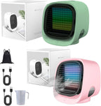 GENERIC Conditeur D'air Portable Et Humidificateur De Ventilateur Avec Veilleur LED, Réglages à 4 Vitesses, Refroidissement Rapide En 90 Secondes, Idéal Pour L'utilisation à La Maison Et Au Bureau, Conception