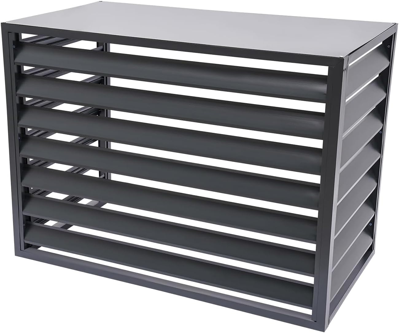 GENERIC Housse De Climatiseur En Aluminium Pour Pompe à Chaleur Extérieure Grise à Dessus Plat L 110 X L 60 X H 80 (2-3P) – Clôture AC Et Protection Contre Les éléments Météorologiques