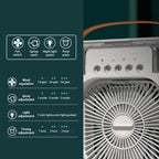  Humidificateur Portable, Climatiseur, Petit Refroidisseur D'air, Veilleuses LED, Humidificateur, Ventilateur De Brume D'eau Pour Le Bureau Et La Maison (blanc)