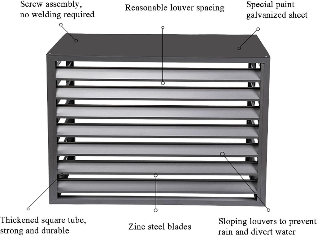 GENERIC Housse De Climatiseur Extérieur En Alliage D'aluminium Durable Et Couvercle De Poubelle - Parfait Pour Les Patios, Terrasses, Restaurants, Cafés - Résistant Aux Intempéries, Design élégant (couleur