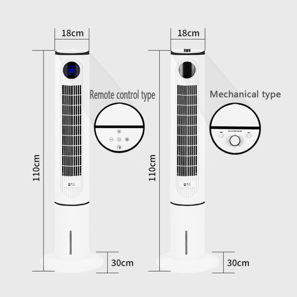 GENERIC Tower Fan Bedroom Evaporative Cooler 3 Vitesses LED Remote 12h Timer 80 Oscillation Calme Portable Climatiseur Unité Faible Puissance Pour Le Bureau à Domicile Sleep Safe Bladeless Design