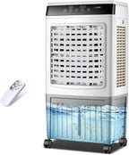  Refroidisseur D'air évaporatif Portable 40 L Avec Télécommande, Climatiseur Mobile Avec Minuterie 7,5 H, 3 Modes Et 3 Vitesses, Ventilateur Climatiseur Roulant Pour La Maison, Le Bureau Ou La Chambre,