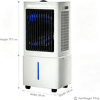  Climatiseur Évaporatif Portable 25L, Refroidisseur D'Air 3-en-1 Avec Télécommande, Écran Tactile, 3 Vitesses, Oscillation Automatique, Minuterie 12H, Silencieux 80W Pour Maison Bureau Chambre