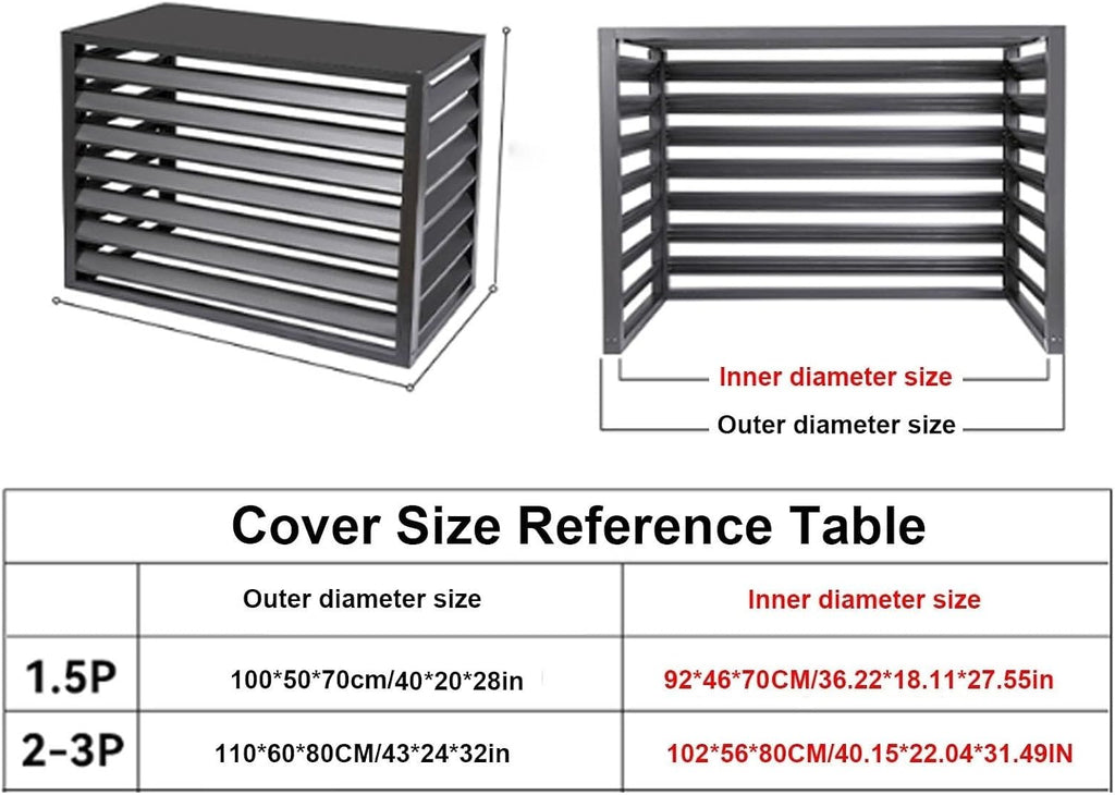 GENERIC Couvercle En Aluminium Pour Climatiseur Et Pompe à Chaleur – Protection élégante Pour Unités Extérieures – Cache-chaleur Décoratif Pour Systèmes De Climatisation Domestiques – Design Durable Et