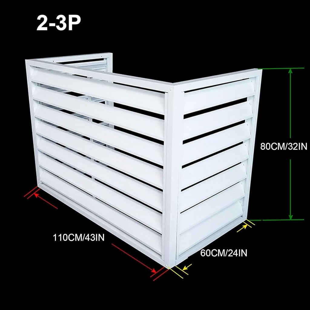  Housse En Aluminium Pour Climatiseur – Protection Extérieure Pour Mini Unité De Climatisation Divisée, Boîtier De Pompe à Chaleur, Clôture élégante Pour Cacher La Climatisation, Bouclier Résistant Aux
