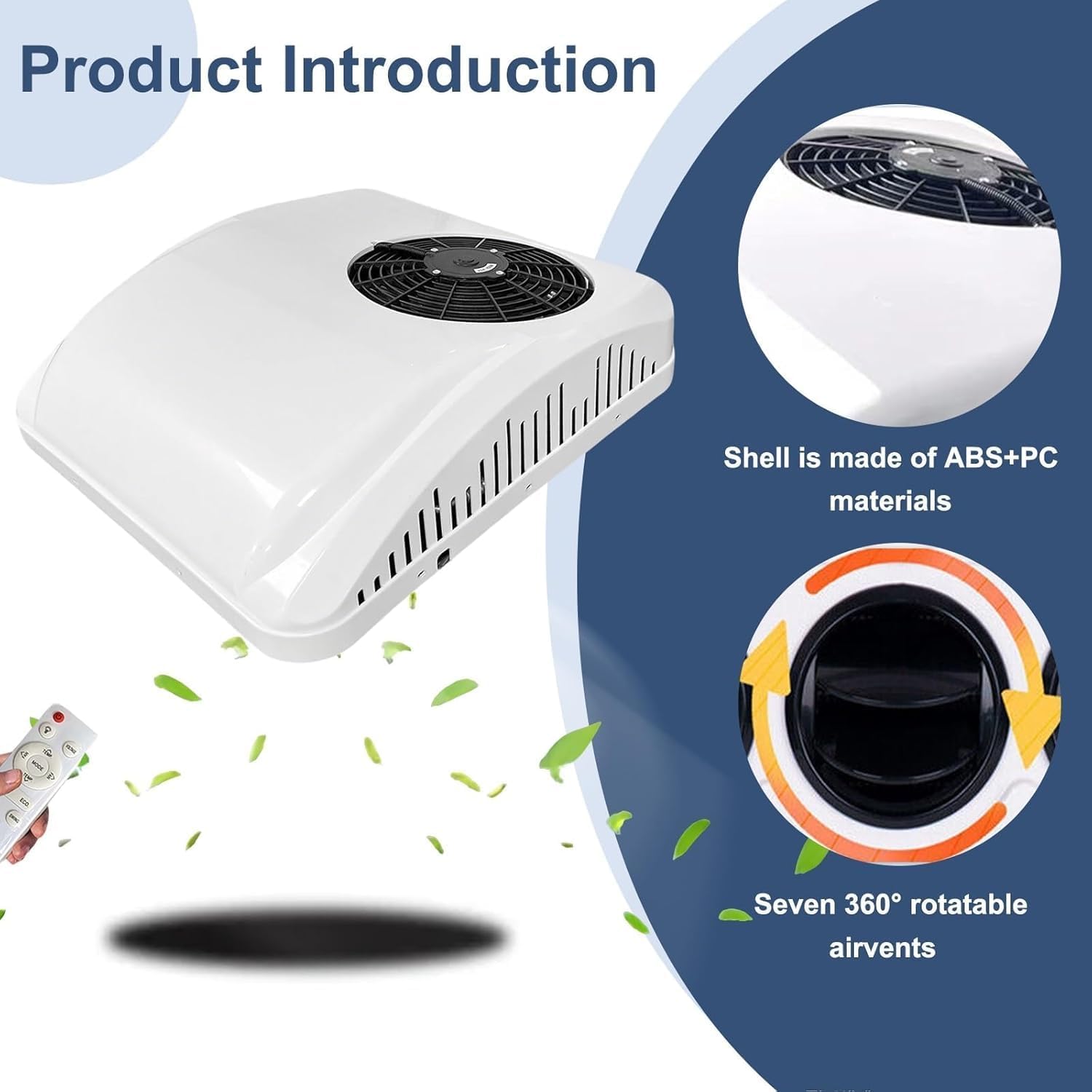 GENERIC Climatiseur De Toit 9500 BTU – Unité De Refroidissement Et De Chauffage Silencieuse à Faible Puissance Pour Camping-car, Camion, Bateau, Caravane Avec Compresseur à Volute