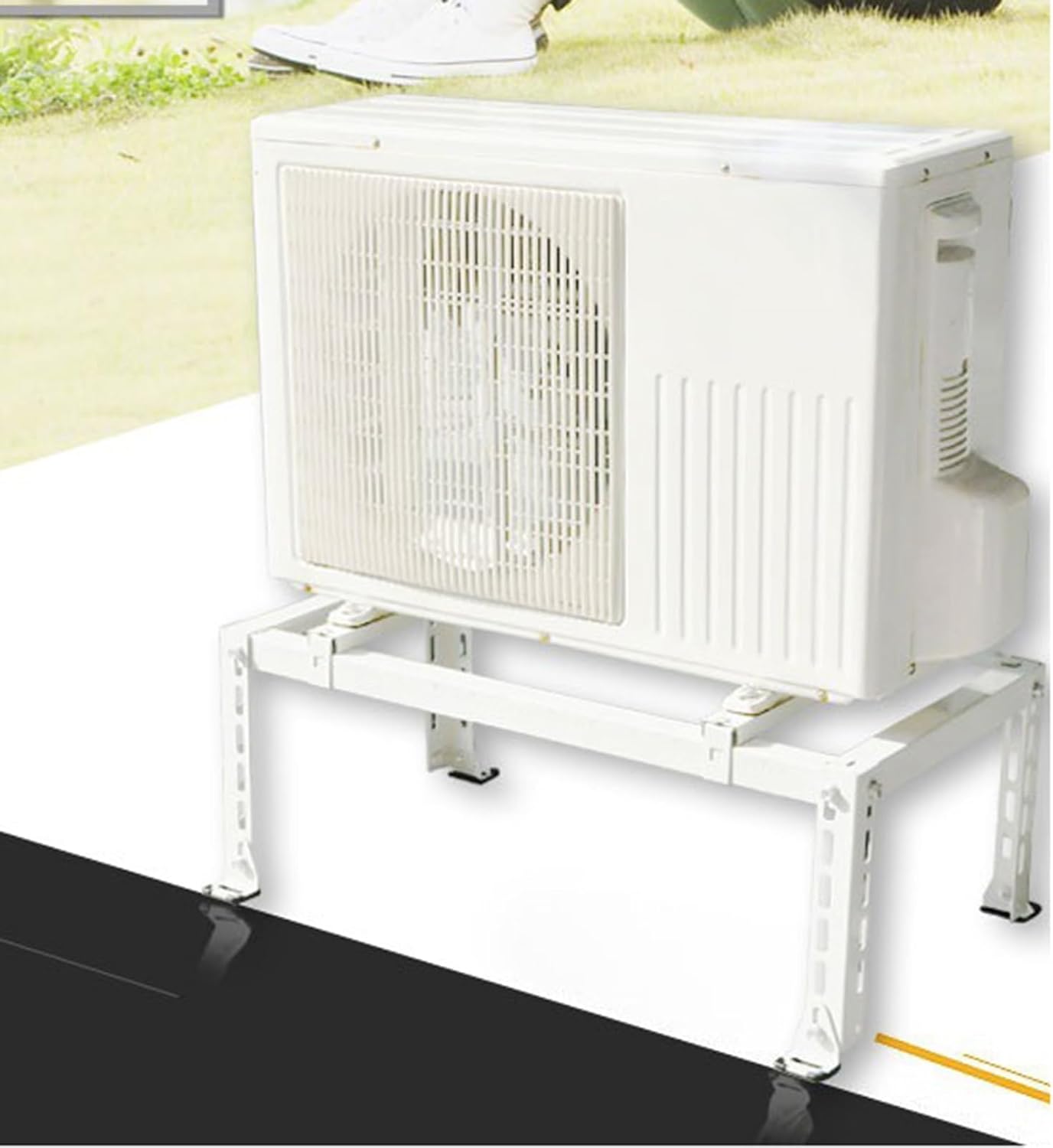  Support Universel AC – Support De Montage Pour Climatiseur Sans Perçage, Capacité De Charge De 204 Kg Avec Système De Nivellement Compatible Avec Les Pompes à Chaleur Et AC Sans Conduit.