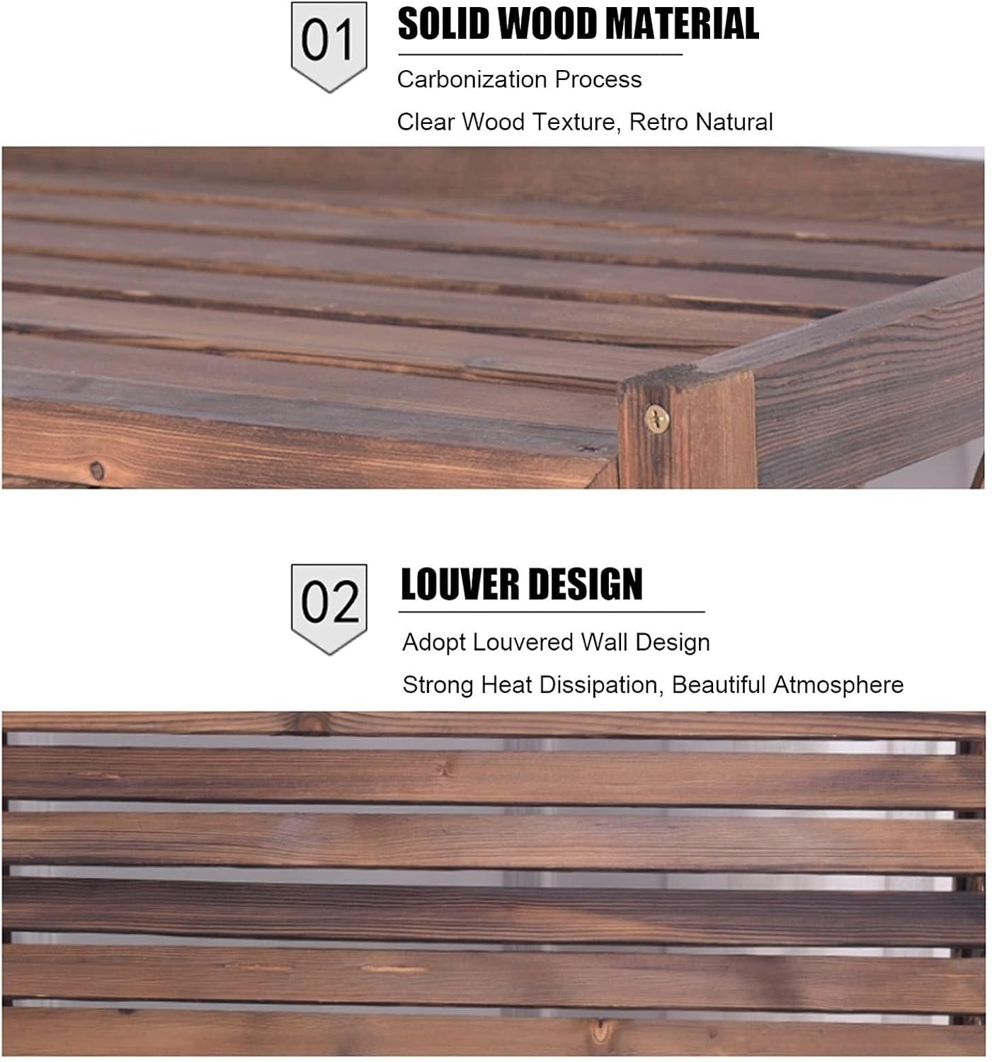 GENERIC Housse De Protection En Bois Massif Pour Climatiseur Et Pompe à Chaleur, 85 X 35 X 75 Cm – Volet Décoratif, Coque De Poubelle, Support De Fleurs, Grille Pour Utilisation En Extérieur