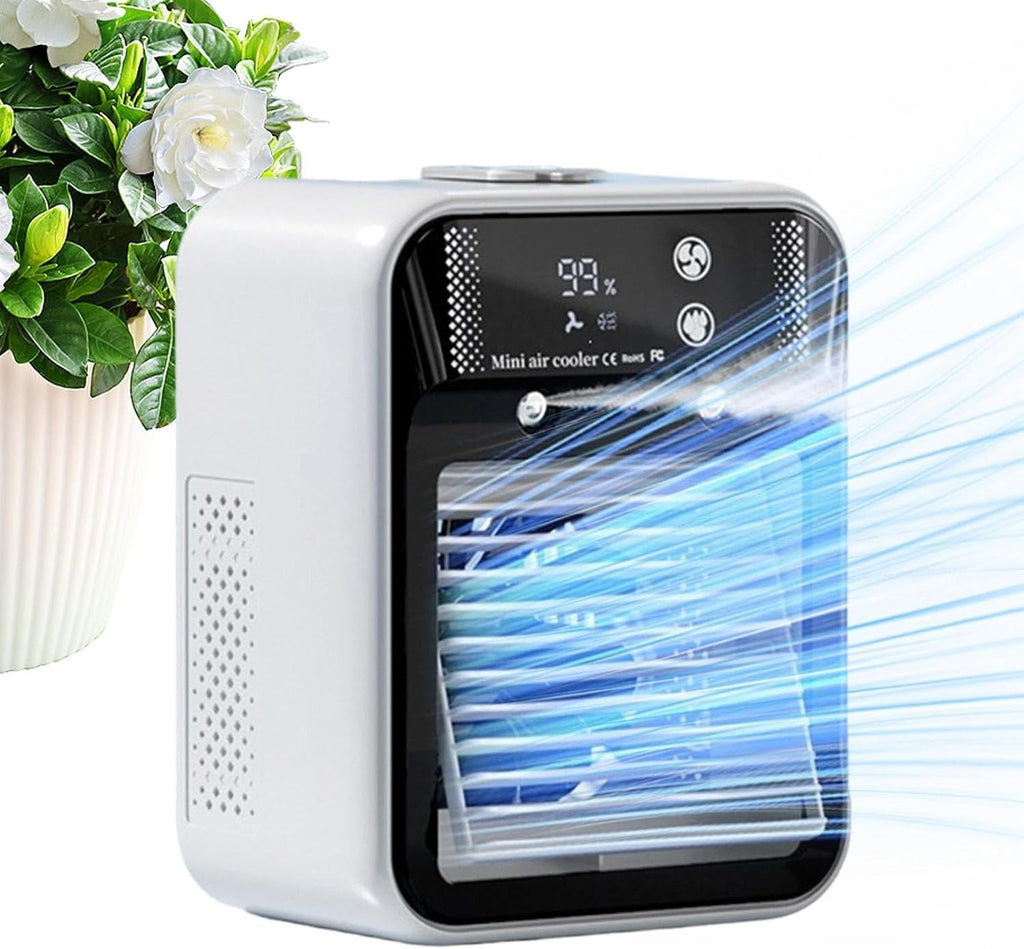  Climatiseur D'air Portable | Mini Rafraîchisseur Personnel 2 Vitesses,Réservoir D'eau 500 Ml Pour Maison Bureau Extérieur,Idéal