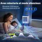  Climatiseur Mobile, 3 En 1 USB Rafraichisseur D’air Silencieux Ventilateur à Eau 470ML, 3 Vitesses, Minuterie, Écran Tactile, Rafraîchisseur D’air Sans Évacuation Pour Usage Personnel, Chambre, Bureau