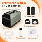  Climatiseur Portable 5000 BTU 230V - Nouveau Modèle 2026, Flux D’air Amélioré Pour Une Sensation De Fraîcheur Plus Rapide, Adapté Aux Chambres Et Petits Espaces De La Maison Grey