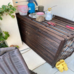GENERIC Housse Pour Climatiseur Extérieur – Bois Massif Anti-corrosion Design élégant Pour Dissimuler L'unité De Climatisation Et Améliorer Le Rangement Des Plantes – Protection Résistante Aux Intempéries