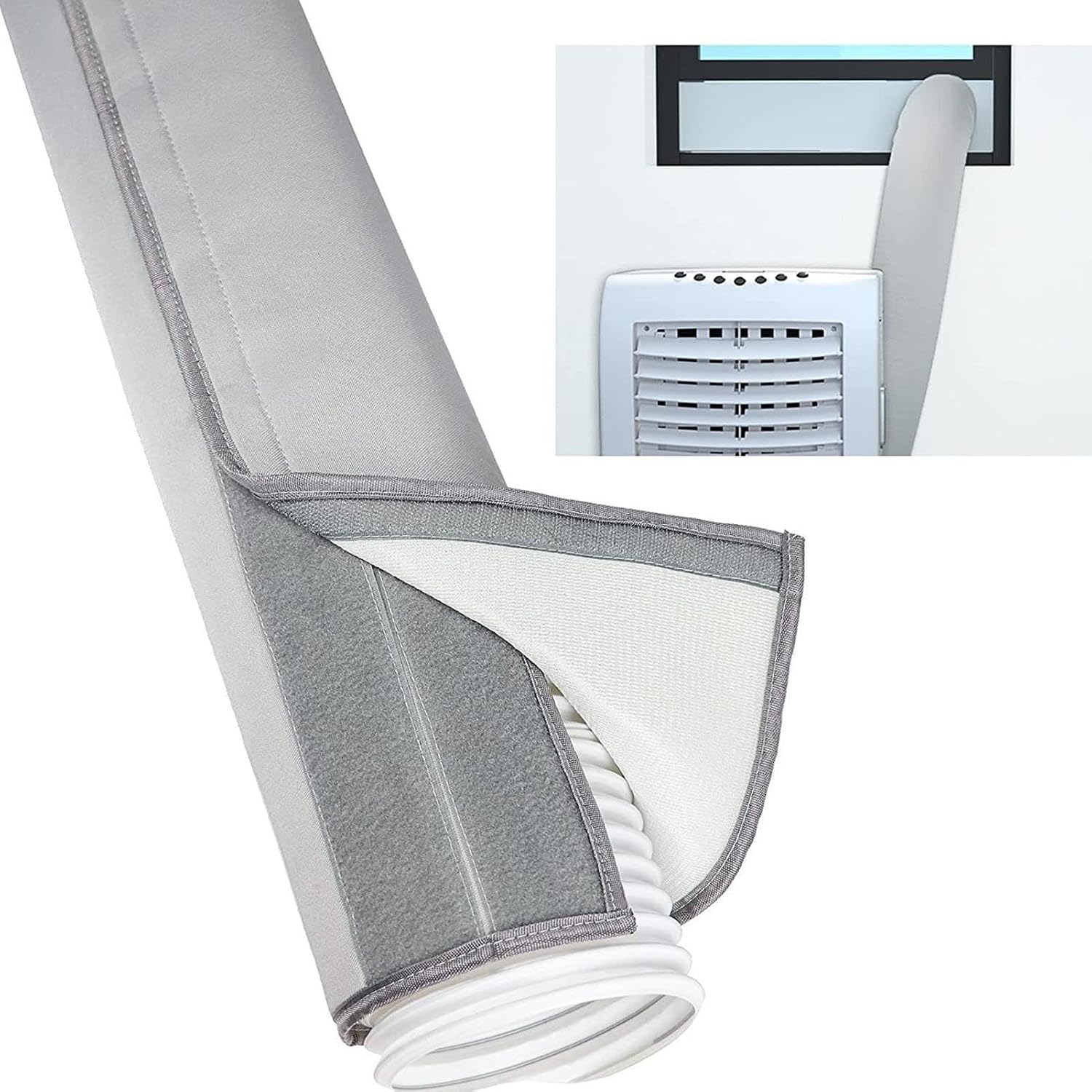  Housse Protectrice Pour Tuyau Du Climatiseur - Anti-Poussière Calorifugé Résistant UV | Manchon Isolant Pour Gaine Climatiseur Portable,Usage Intérieur Extérieur Maison Bureau Garage Chambre Salon